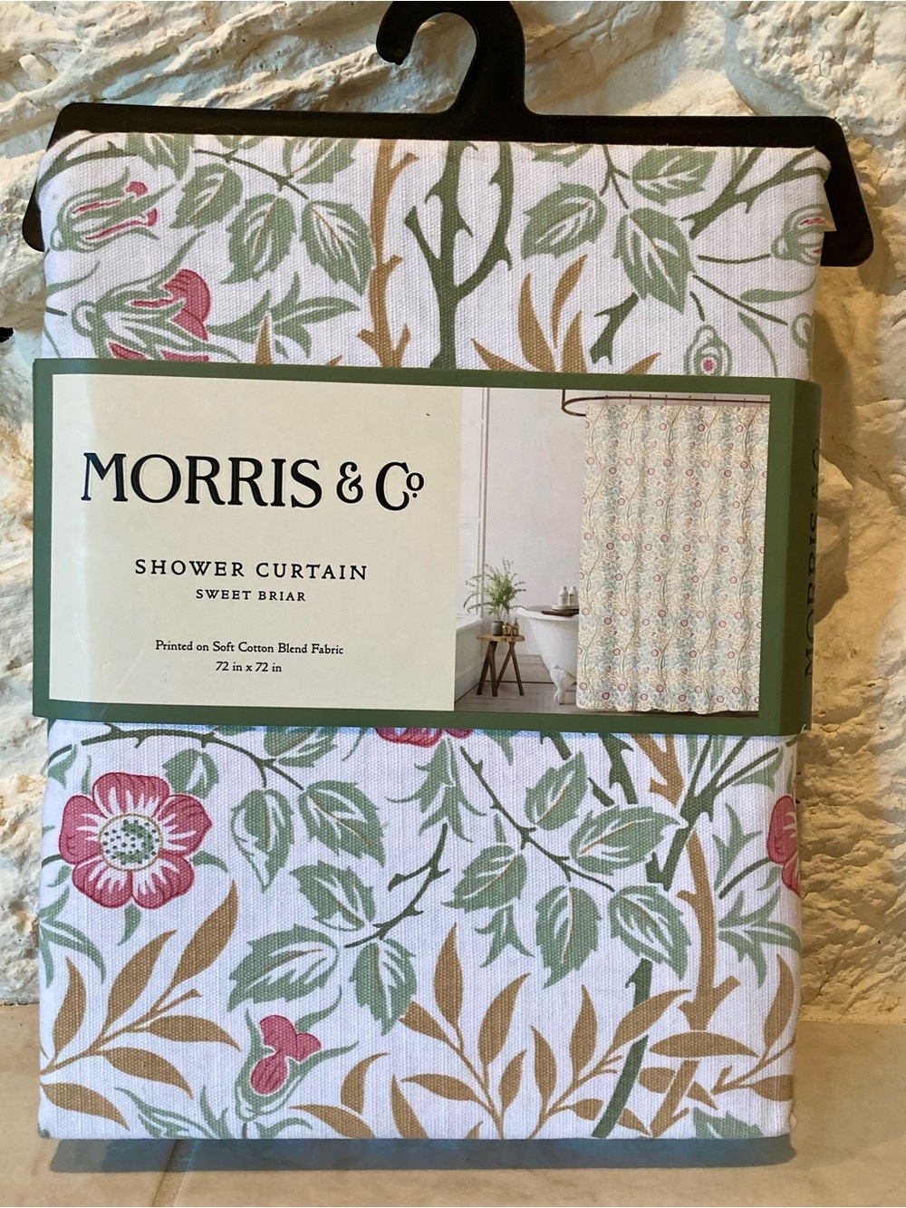 NWT Morris and Company brand 72” x 72” shower curtain in Sweet Briar pattern